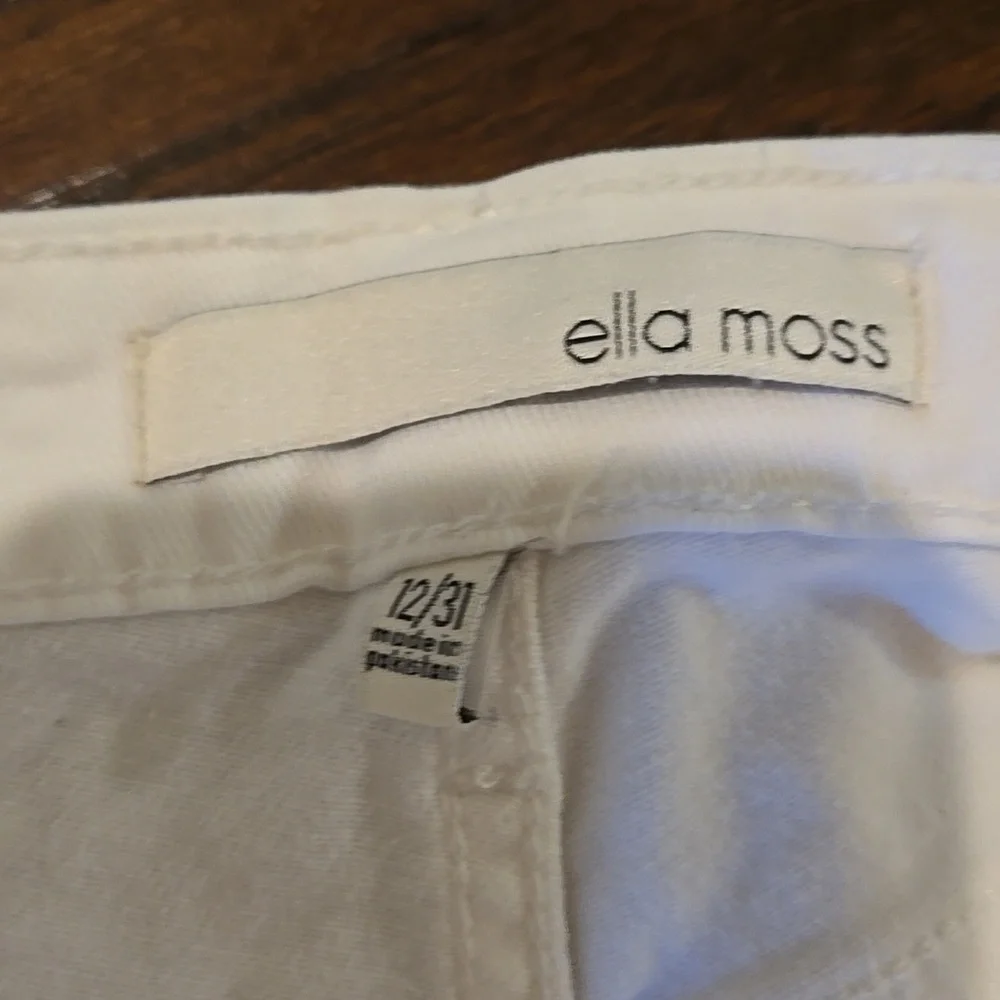 Ella Moss White High Waist Straight Crop Jeans - Picture 2 of 9